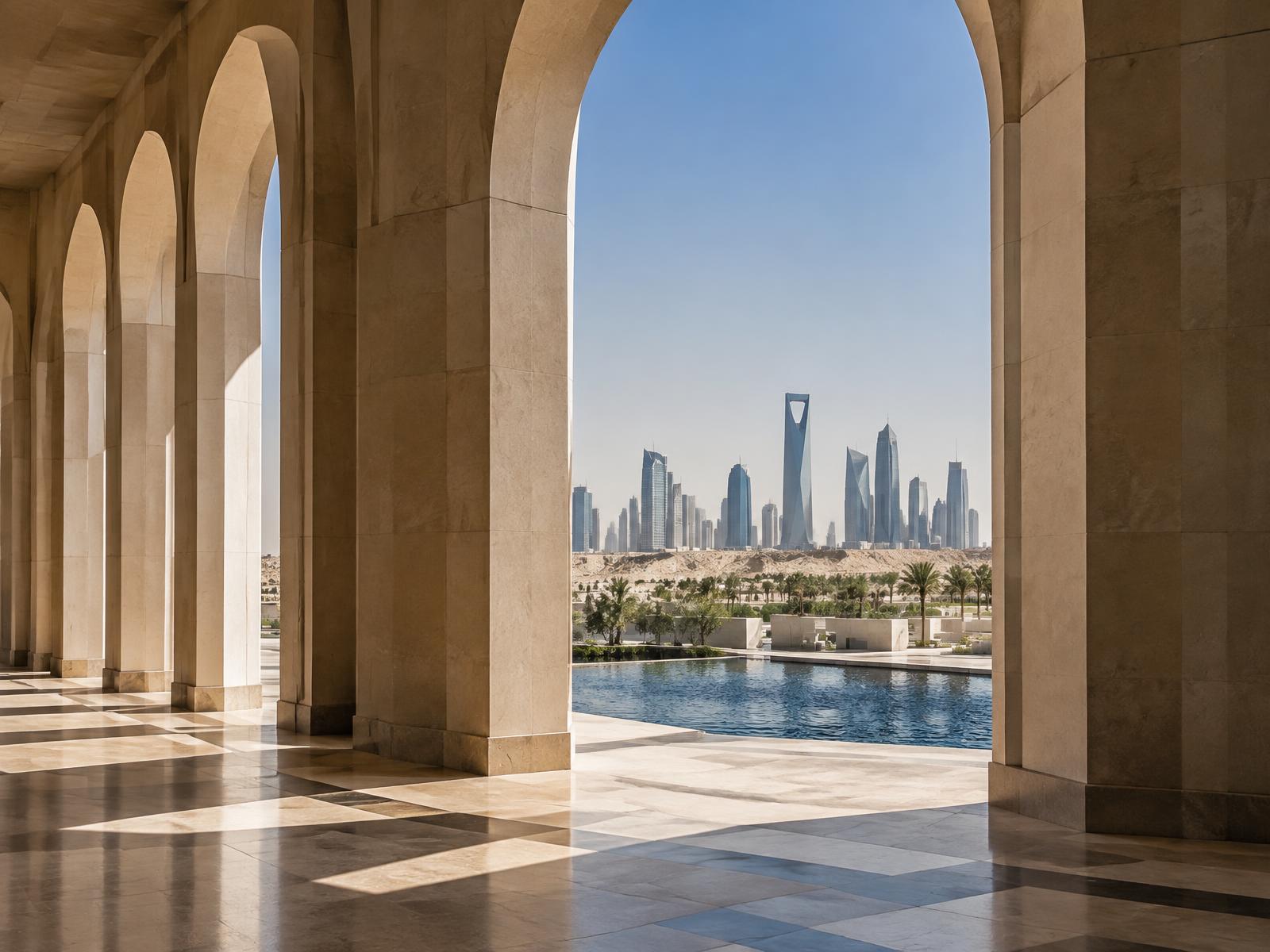 Contemporary Gulf architecture and skyline